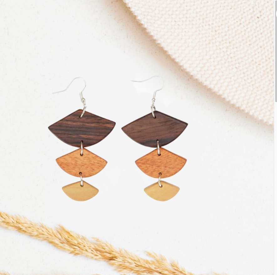 three color earrings