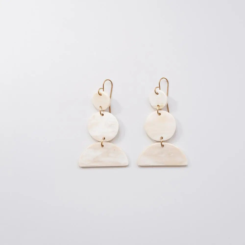 Fair Trade Handcrafted white Horn earrings 